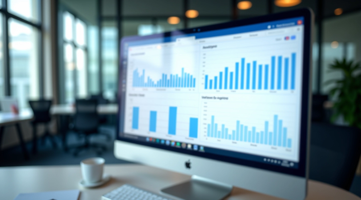 Website analytics dashboard displaying crawl data and indexation metrics on computer monitor